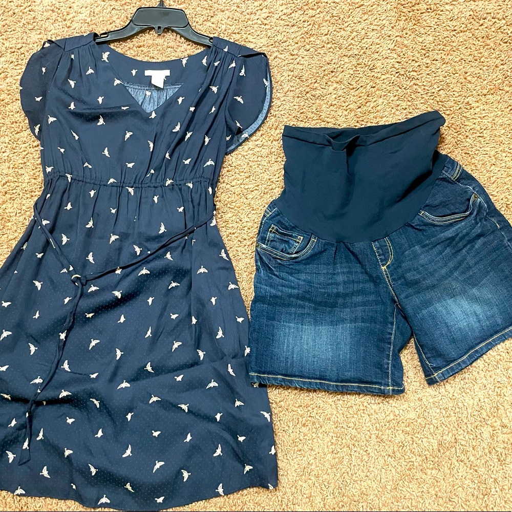 Maternity bundle of dress size S + short size M.